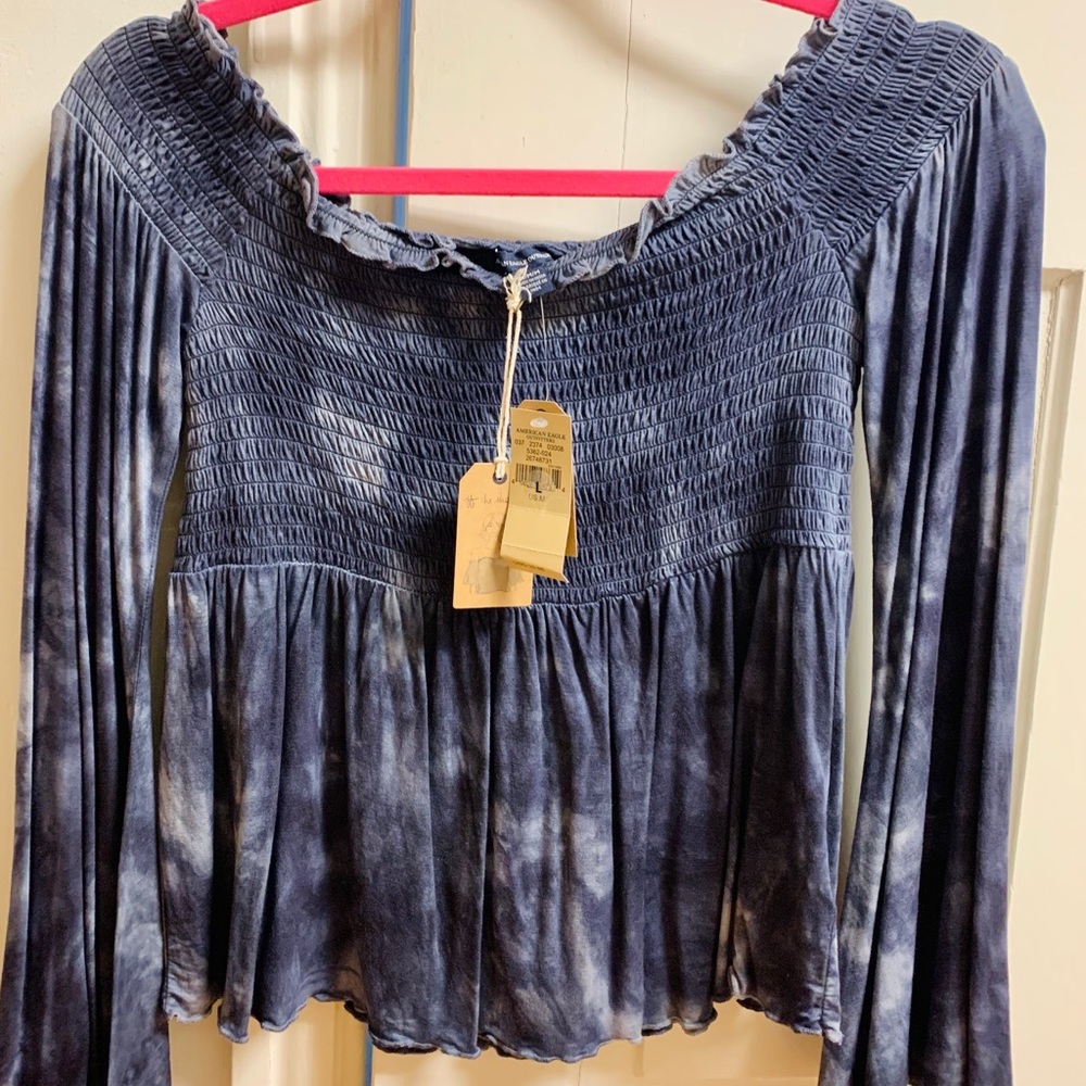 American Eagle Off-the-shoulder Tie Dye Top